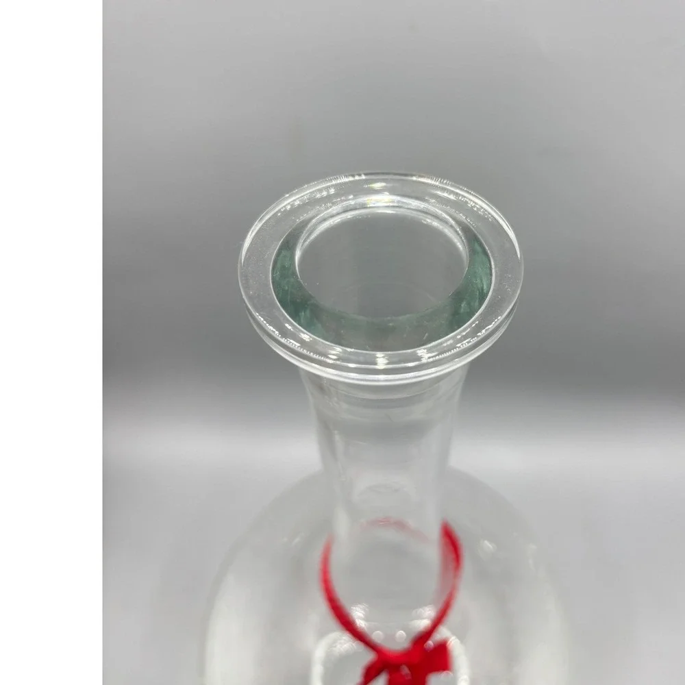 Vintage Tall Clear Glass Wine Decanter with‎ Faceted Stopper 16.5 in Bar EMPTY